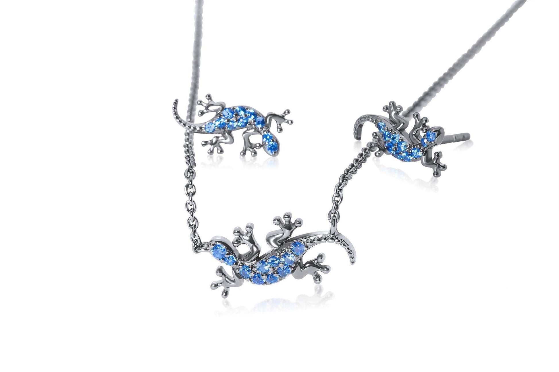 Sterling Silver Gecko Lizard Necklace