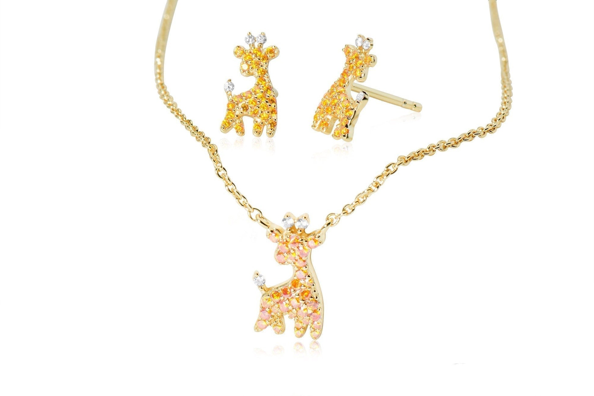 Sterling Silver Giraffe Charm Necklace