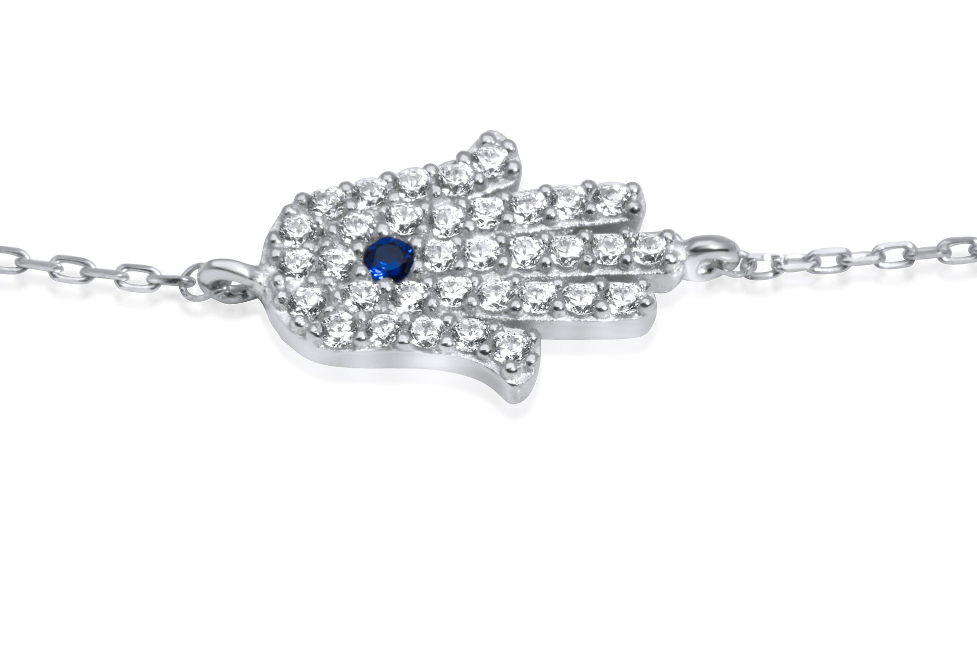 Sterling Silver Hamsa Charm Bracelet