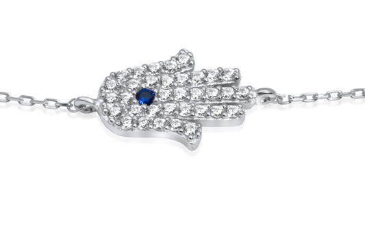 Sterling Silver Hamsa Charm Bracelet