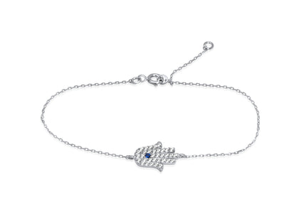 Sterling Silver Hamsa Charm Bracelet