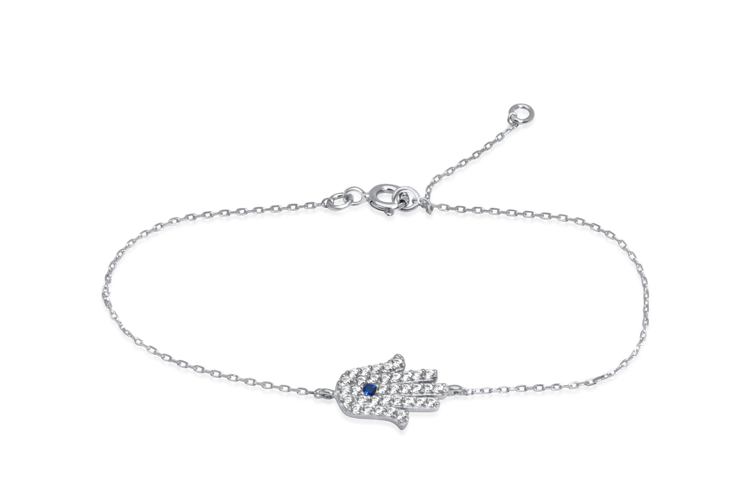 Sterling Silver Hamsa Charm Bracelet