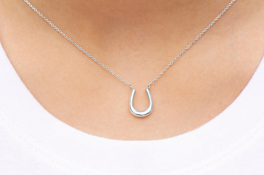 Sterling Silver Lucky Horseshoe Layering Necklace