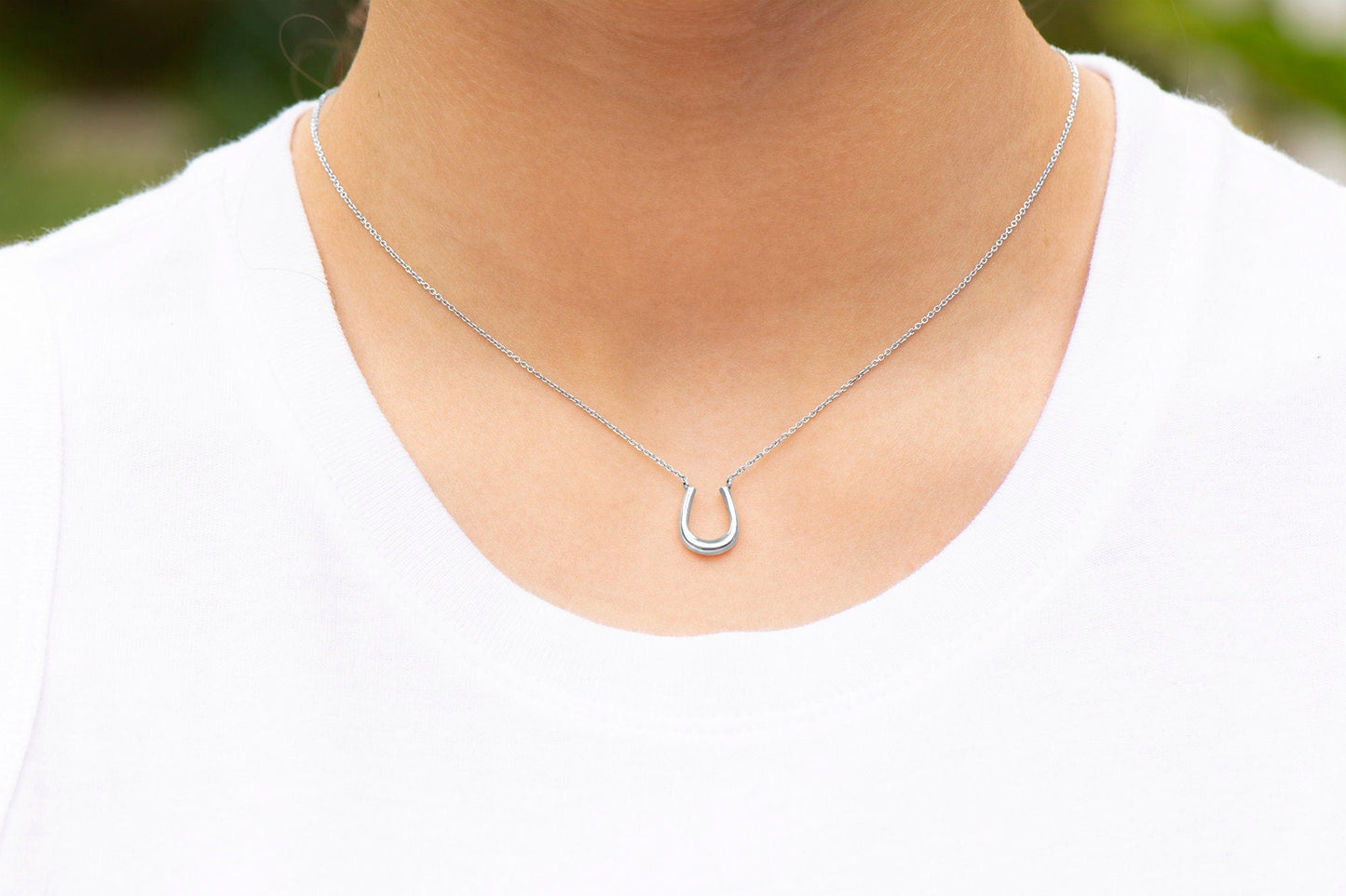 Sterling Silver Lucky Horseshoe Layering Necklace