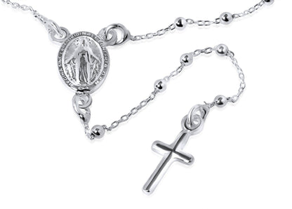 Sterling Silver Rosary Necklace