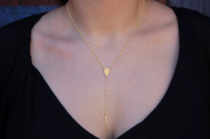 Sterling Silver Rosary Necklace