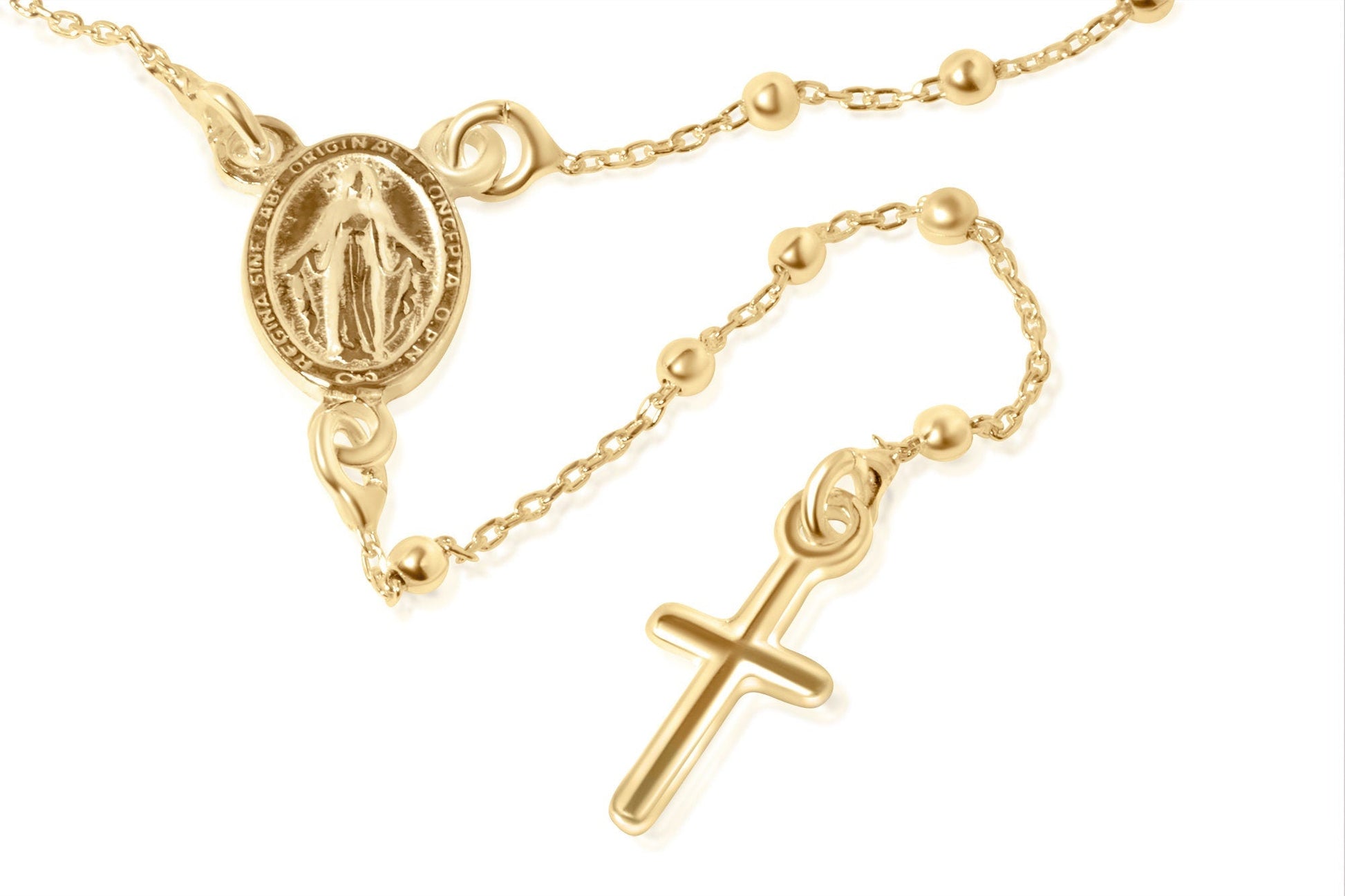 Sterling Silver Rosary Necklace