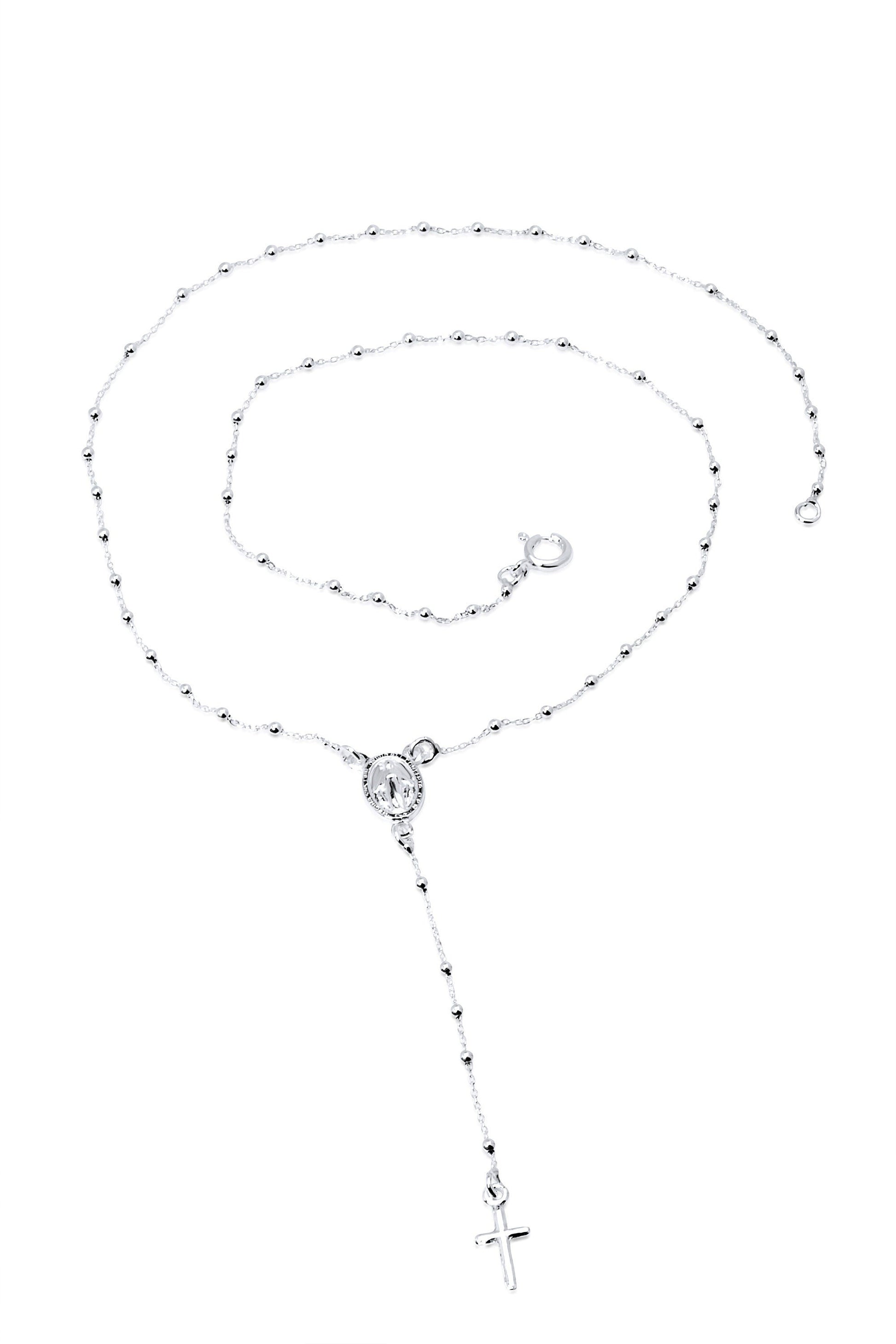 Sterling Silver Rosary Necklace