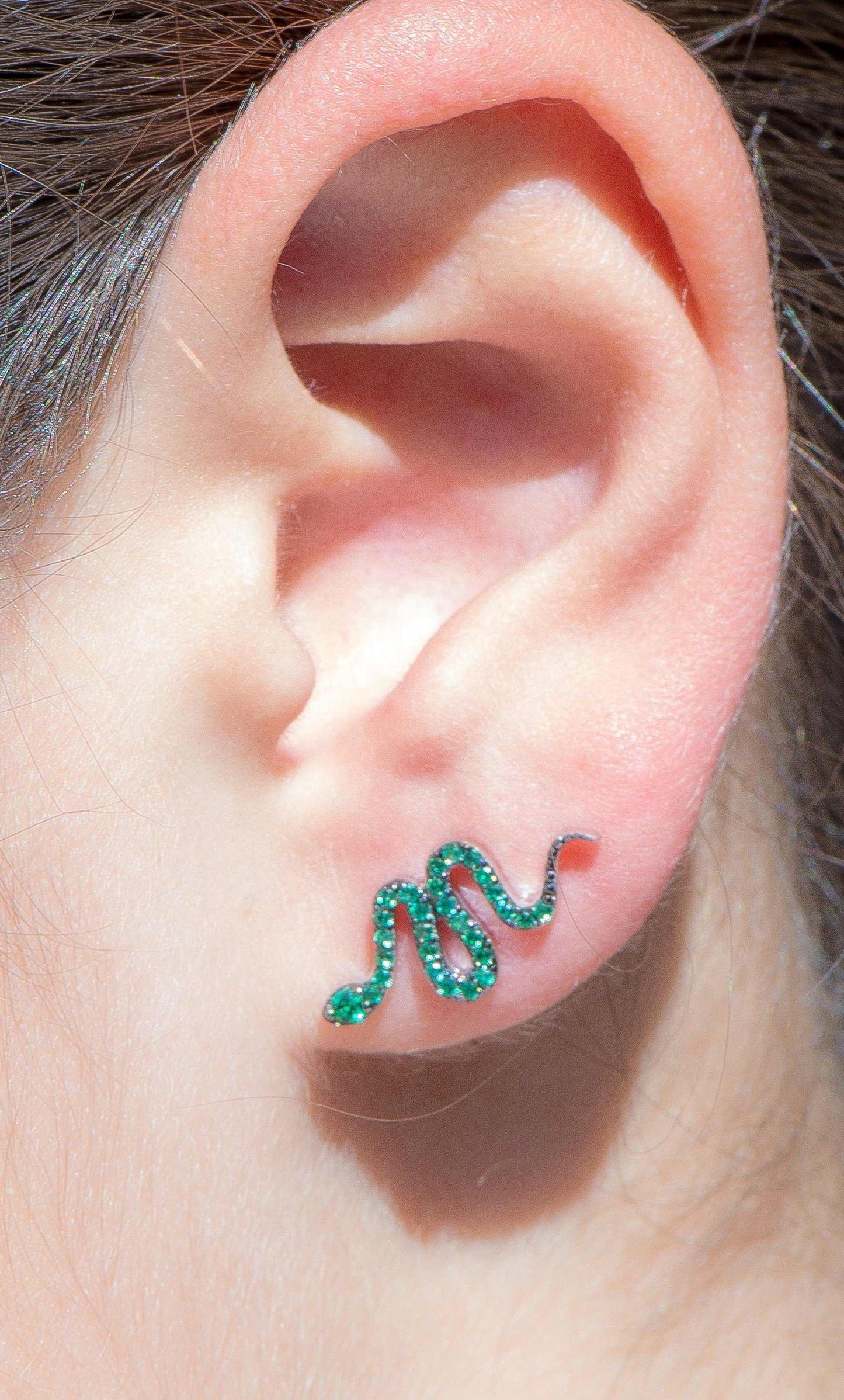 Sterling Silver Serpent Snake Earrings