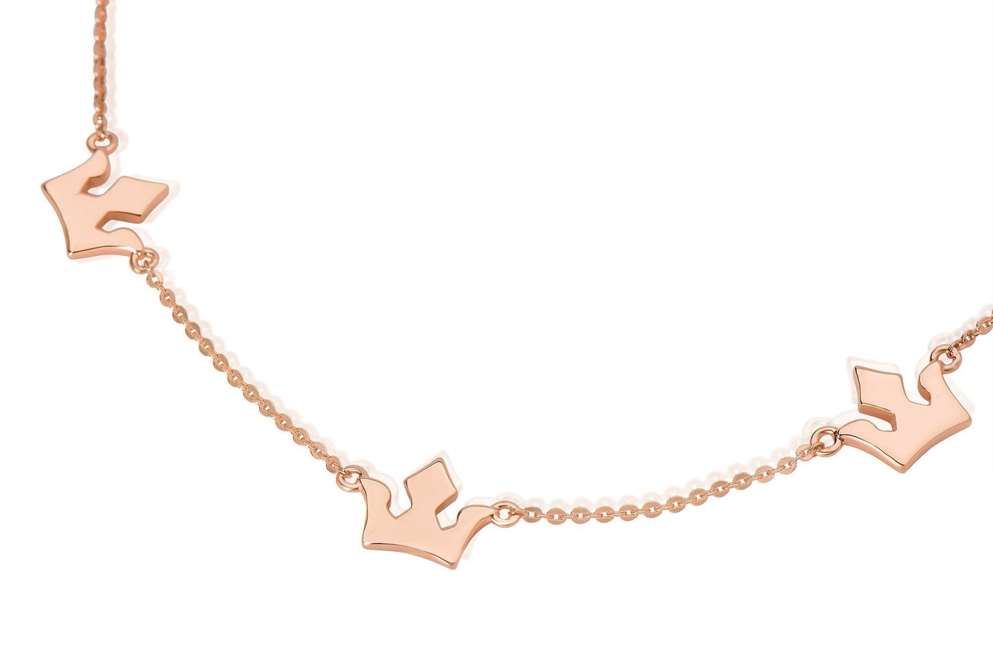 Three Crown Rose Gold Necklace