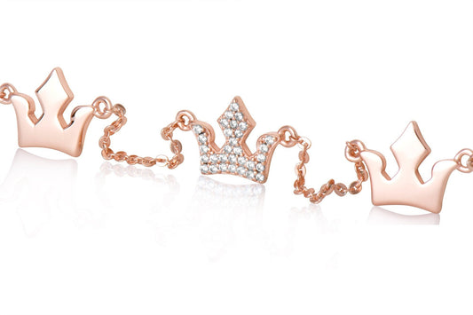 Three Crown Rose Gold Necklace