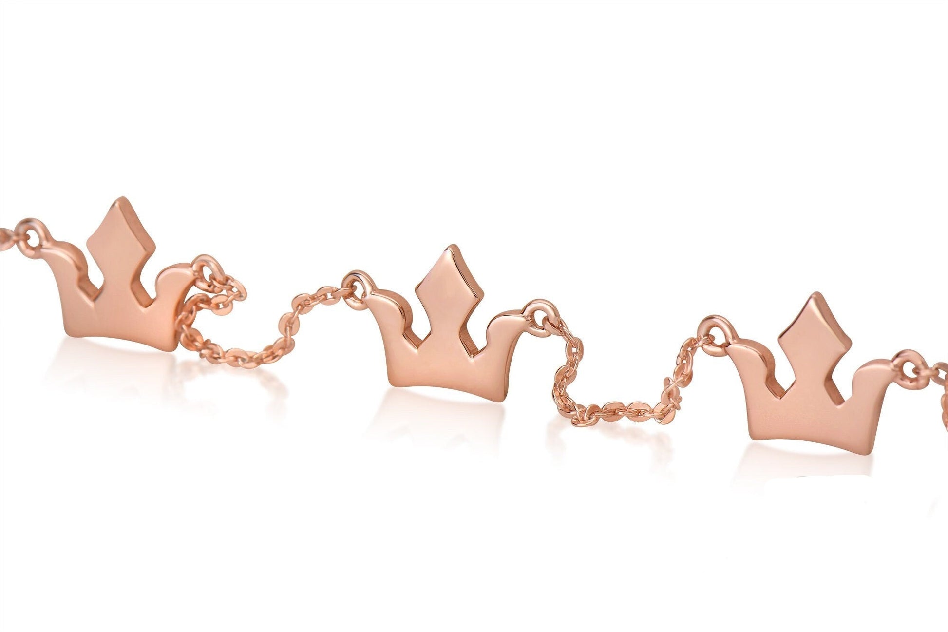 Three Crown Rose Gold Necklace