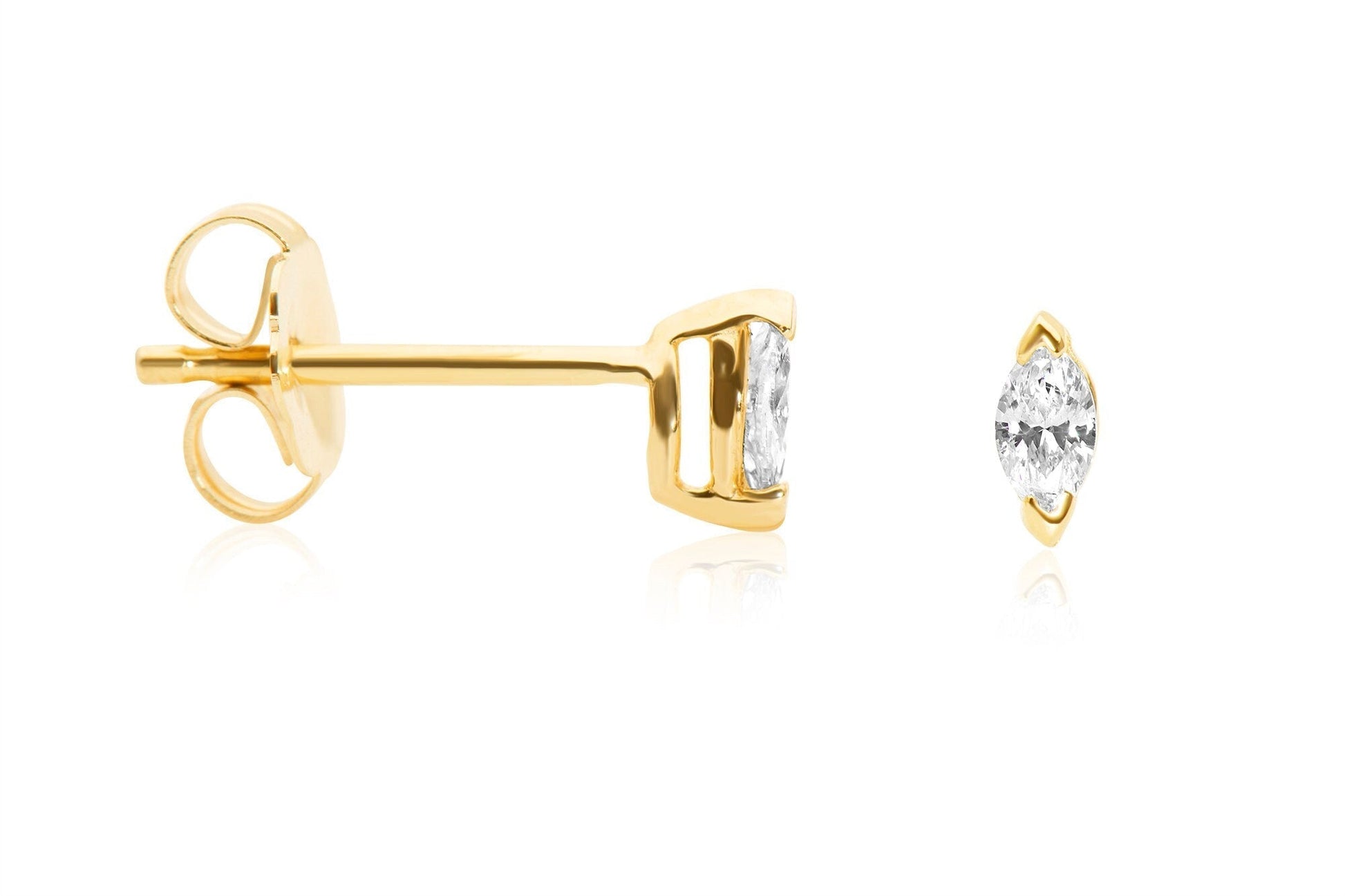Tiny Marquise Diamond Stud Earrings